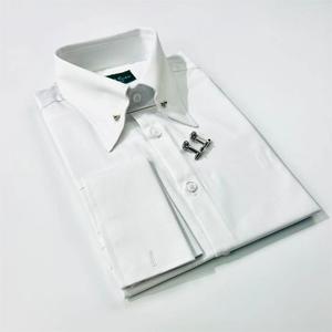 <span class=keywords><strong>Camicia</strong></span> Classica da Uomo Stile Retrò con Collo a Punta Lunga, Maniche alla Francese, 100% Cotone, Colletto con Bottoni, Tessuto Popeline, Primavera, Senza Stiratura - Product Image 1