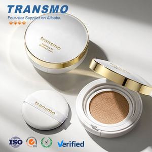 Estuche cosmético personalizado para polvos compactos, transparente, para base de maquillaje, rosa, redondo, vacío, con espejo - Product Image 1