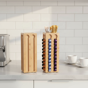 Support de carrousel en bambou, boîte organisateur, étagère, boîte pour dosettes de café, sachets de thé, capsules, en bois - Product Image 2