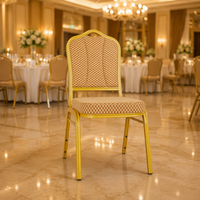 Chaises modernes de haute qualité avec cadre doré, tissu rembourré, couleurs personnalisées, pour hôtels, mariages et événements