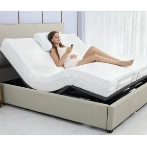현대 침실 가구 전기 침대 베이스 원격 제어 사용자 정의 크기 조절 침대 프레임