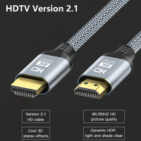 Câble HDTV 2.1 8K 60Hz ultra haute vitesse, câble audio tressé pour téléviseur HD, ordinateur portable, projecteur, PS4, PS5