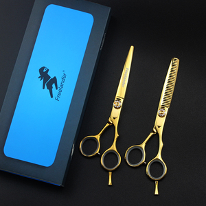 <span class=keywords><strong>Ciseaux</strong></span> de coiffure professionnels FMB-12 dorés de 6,0 pouces, nouveau design tendance, <span class=keywords><strong>ciseaux</strong></span> plats et <span class=keywords><strong>ciseaux</strong></span> à dents HS-674 - Product Image 3