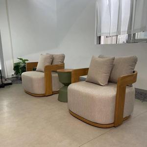 Modern Outdoor Aluminum Balcony Sets All-Weather Wood Furniture for Patio Garden Villa Hotel - Product Image 5