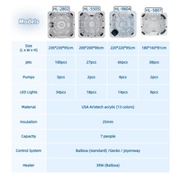 Maßgefertigte Massage-Spa-Wannen mit Bluetooth für 7 Personen, Balboa Smart Hot Tub, Jacuzzi, Outdoor-Spa, Whirlpool-Badewanne für Gartenpartys
