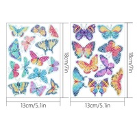 Autocollants de peinture diamant 5D papillon coloré, mosaïque de strass DIY, autocollants décoratifs pour scrapbooking, ordinateur portable, loisirs créatifs pour enfants