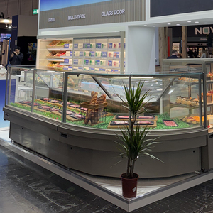 Réfrigérateur de présentation à froid pour <span class=keywords><strong>boucherie</strong></span> et charcuterie de supermarché commercial avec 2 portes, refroidisseur de viande monotempérature - Product Image 1