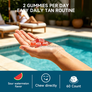 Gummies bronzantes quotidiennes 60 unités saveur pastèque acidulée Astaxanthine Lycopène Bêta-carotène Antioxydant Complément alimentaire pour adultes - Product Image 5