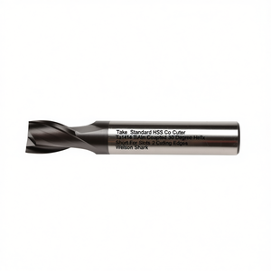Ttake Standard Hss Co <b>Cutter</b> Ta1414 TiAln Coated 30 Degree Helix Short For Slots 2 Cutting <b>Edges</b> Weldon Shank - Product Image 2