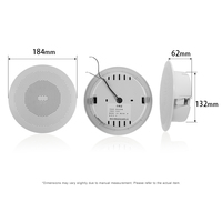 Système de sonorisation Tanda TX3357 3W, haut-parleur encastré au plafond, réponse en fréquence 150Hz-8kHz, sensibilité 90dB, commande par bouton pour bureau