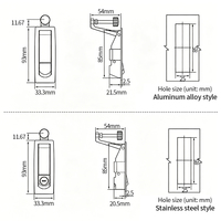 Loquet de compression en alliage de zinc pour armoire électrique et boîte à outils, loquet à levier réglable encastré pour boîtier industriel