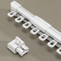 Rail de rideau télescopique en aluminium sans découpe, fourni par l'usine, tige extensible silencieuse et réglable pour la décoration de fenêtre