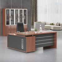 Bureau de direction moderne de luxe convertible, extensible et réversible, en bois, pour PDG et managers, table de direction en forme de L
