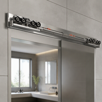 Poulie de porte coulissante suspendue en alliage de zinc et acier, à roue concave et amortisseur bidirectionnel, ignifuge, pour portes d'hôtel, de salle de bain et de cuisine