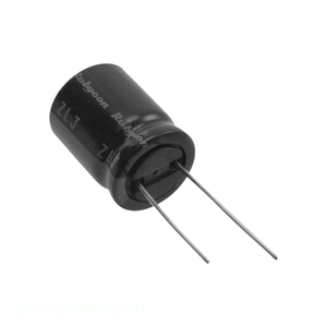 ตัวเก็บประจุแบบมีรูผ่านรูระบาย47 uF 20% 35V ตัวเก็บประจุแบบ35YXJ47MT15X11 - Product Image 1