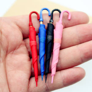 Mini accesorio para casa de muñecas inédita, paraguas de plástico de colores, modelo de juguete siempre cerrado - Product Image 5