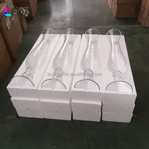 Vase à fleurs transparent en verre de luxe LEDA, 3 pieds de haut, centre de table, décoration de mariage, support à fleurs, décoration pour événements et fêtes - Product Image 2