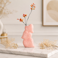 Vase en céramique fait main avec inscription « Je t'aime » en forme de cœur empilé, cadeau de la Saint-Valentin, cadeau de mariage, décoration de table, portable, nouveaux cadeaux d'entreprise