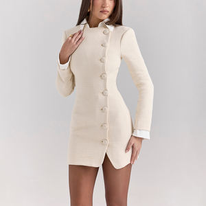 Mini <span class=keywords><strong>abito</strong></span> elegante <span class=keywords><strong>in</strong></span> <span class=keywords><strong>Tweed</strong></span> bouclé da donna vestito elegante e aderente con texture perfetto per la serata della festa - Product Image 6