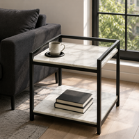 Table d'appoint ronde moderne avec cadre en métal doré et plateau en bois, marbre, bambou ou résine, table basse pour salon, OEM ODM