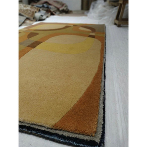 Tapis rectangulaire en laine acrylique à motifs floraux, fait main, écologique, style moderne, résistant aux taches, pour salon - Product Image 6
