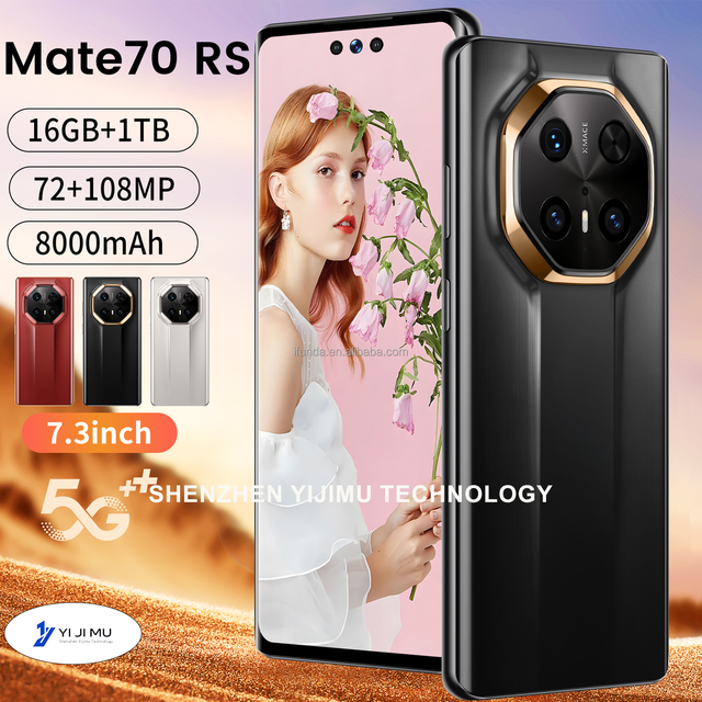 Mate70 RS 16G+1TB Android 15 7.3 Inch Global 5G Cell Phones Large Memory Al Scene Recognition Full Screen Flash Memory Hot Sale