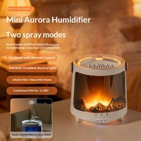 Diffuseur d'arômes intelligent en forme de méduse avec télécommande, humidificateur à flamme d'aurore, vaporisateur d'huiles essentielles pour la décoration de chambre et de bureau