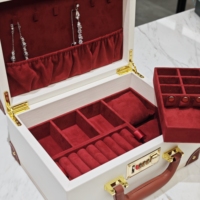 Boîte à bijoux de luxe avec serrure à combinaison pour la confidentialité personnelle, organiseur de rangement pour bagues et colliers