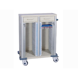 Carrello Porta Cartelle Paziente in Plastica a Doppia Fila RF-E17 con Porte Bloccabili Classe II per la Gestione dei Dossiers Medici Ospedalieri - Product Image 4