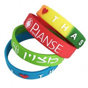 สายรัดข้อมือยางโลโก้สีสันสดใสสำหรับการตลาดและงานอีเว้นท์ - Product Image 2