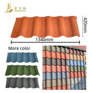 Tejas Metálicas Modernas con Recubrimiento de Piedra Ondulada, Materiales de Techo Ignífugos para Hoteles y Almacenes - Product Image 4