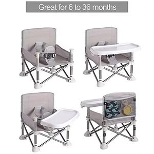 Silla de Comer Portátil Plegable para Bebés, con Cinturón de Seguridad, Multifuncional, de Tela Oxford y Aluminio, Asiento Cómodo para la Alimentación Infantil - Product Image 3
