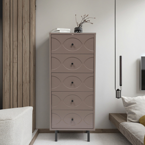 Gabinete de bambú de diseño moderno de lujo para el hogar, muebles de almacenamiento de acero de pie alto, armario delgado para sala de estar y dormitorio - Product Image 4