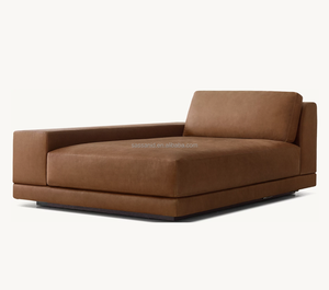 Sassanid Original Italiano Postmodernismo Sofá Cortona Slim-Arm Cojín completo Respaldo Cuero U-Chaise Seccional - Product Image 2