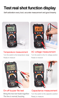 Multimètre numérique HT118D, type de base, testeur de tension AC/DC, test en direct, Ohm, Hz, NCV, voltmètre True RMS, multimètre, 6000 points