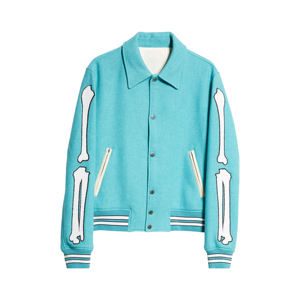 Chaqueta Varsity con Cuello Alto para Hombre, Logotipo Personalizado, Alta Calidad, Mangas Completas, Invierno, Transpirable, Resistente al Viento, Forro de Lona, Lana/Poliéster - Product Image 2