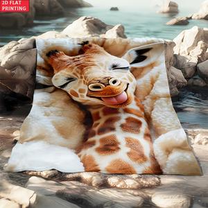 Orange Tiger Realistic Black Stripes Flannel <b>Blanket</b> Throw <b>Blanket</b> Nap <b>Blanket</b> Fade Resistant Lightweight Custom Print OEM ODM - Product Image 5
