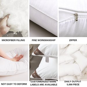 Oreillers de luxe pour hôtel Hilton, 1 kg, doux, 100 % coton, garnissage en duvet de canard et d'oie blanc, oreiller de lit, vente en gros pour hôtels, coton blanc - Product Image 4