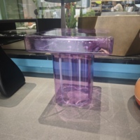 Table basse moderne nordique en acrylique avec plateau en verre créatif, facile à assembler, table d'appoint pour salon