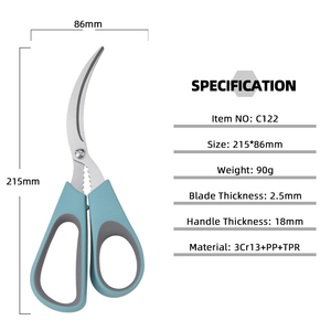 Tijeras para Mariscos de Acero Inoxidable de Alta Calidad con Corte Curvo para Limpiar Camarones, Novedad de <span class=keywords><strong>Vic</strong></span> - Product Image 2