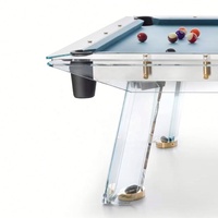 Table de billard en verre cristal standard de qualité commerciale, personnalisable pour la maison et la villa, table de billard moderne de luxe transparente, vente en gros d'usine