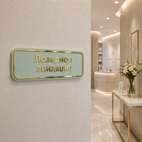 Plaques de nom personnalisées en acrylique vert menthe et or pour maisons, appartements commerciaux et dortoirs – Décoration moderne et élégante, facile à installer