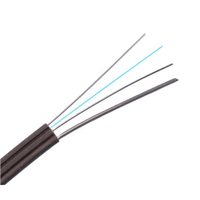 FTTH cable de fibra óptica para exteriores modo único, fibra G657A1, lszh, cable de caída de 1 núcleo negro