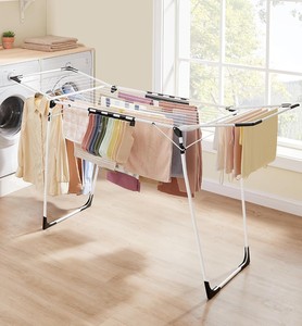 Séchoir à <span class=keywords><strong>linge</strong></span> en métal robuste pliable <span class=keywords><strong>pour</strong></span> balcon, buanderie, intérieur, extérieur, usage domestique - Product Image 1