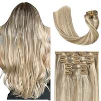 Ekstensi Rambut Clip-in 100% Rambut Vietnam, Rambut Asli Manusia dengan Kutikula Tertata Rapi, Ekstensi Rambut Lurus, Rambut Virgin Remy