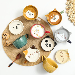 แก้วกาแฟเซรามิคลายการ์ตูนสัตว์น่ารักพร้อมฝาปิด ขายส่ง แก้วกาแฟลายแพนด้า แก้วเซรามิคลายการ์ตูนสุนัข ใช้เป็นของขวัญได้ - Product Image 3