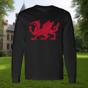 T-Shirt a Maniche Lunghe con Bandiera del Galles e Drago Rosso, Prodotto Promozionale - Product Image 3