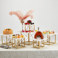 Socle carré en céramique blanche Dessert Table Display Set Cube Buffet Alimentaire Présentoir Gâteau Stands Pour Gâteaux De Mariage