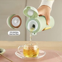 Botol air kaca borosilikat tinggi, botol minum langsung dengan Infuser teh untuk dewasa, berkemah, luar ruangan dan perjalanan