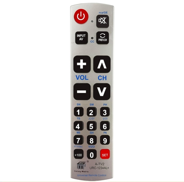 Big Button Universal Remote for LG, Samsung, Sony, Vizio, Sharp, Toshiba, JVC, Sanyo, Zenith, Panasonic, Philips, Hitachi Etc.